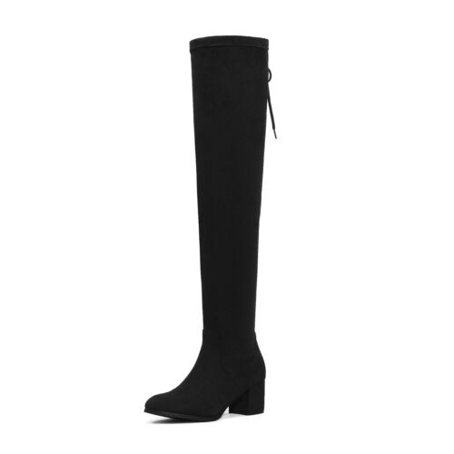 Overknee-Stiefel Damen hohes halbhohes Bein Wintermode sexy Booties - Bild 11 von 31
