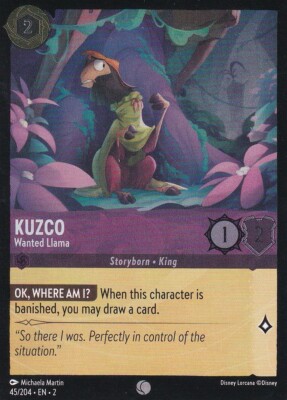 Cold Foil  Kuzco - Wanted Llama 45/204 Common Disney Lorcana