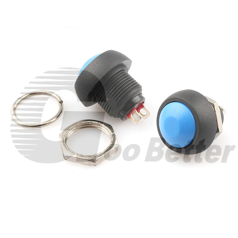 2x Drucktaster Schalter 12–250 V / 3 A, 2-polig, 7 Mm, Rot, Für 12 Mm Einbau, Als Schließer