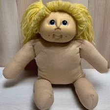 1980's Vintage Cabbage Patch Doll Kids Blond Naked 