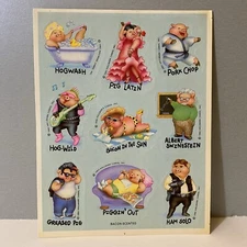 Vintage Hallmark 1985 Scratch ‘N Sniff Pig Bacon Stickers