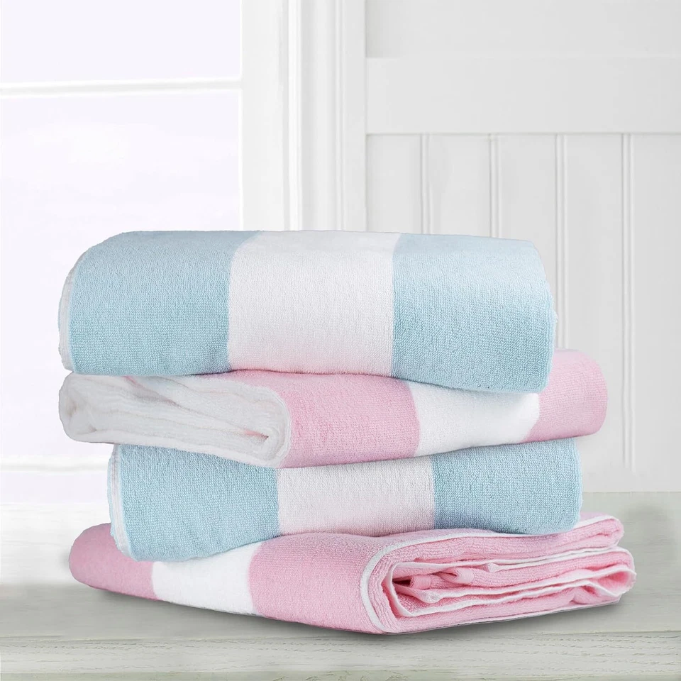 毛绒超大沙滩毛巾 - 棉 40'x72' 大号 厚条纹浴巾 — 第 2/4 张图片