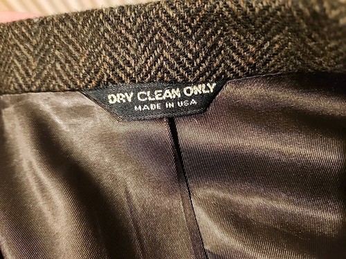 Bill Blass 42L Brown Suit Jacket Blazer Union Made USA 100% Pure Wool Sport Coat - Picture 6 of 9