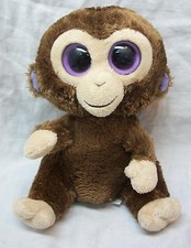 TY Beanie Boos BIG EYED COCONUT THE MONKEY 6" Plush STUFFED ANIMAL Toy