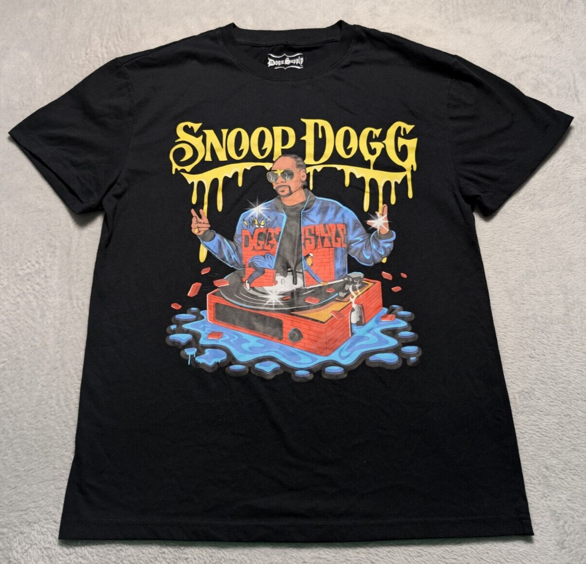 FILA Snoop Dogg DJ Graphic Tee Dogg Supply Small Rap Hip Hop G Funk Streetwear