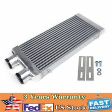 Universal Aluminum Polished Turbo Intercooler 3 Inlet Outlet Same Single Side