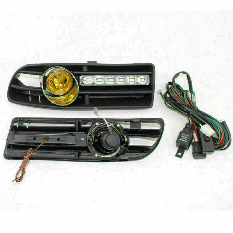 Передняя решетка противотуманная фара подходит для VW JETTA BORA MK4 99-04 LED DRL (белый) желтый объектив PA - Изображение 3 из 4
