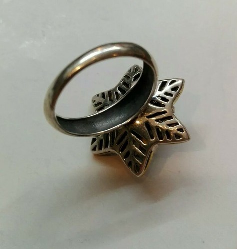 Anello Argento,turchia,Stella/fiore Con Zirconi Agata Rosa rifiniture dorate m16 - Foto 3 di 5