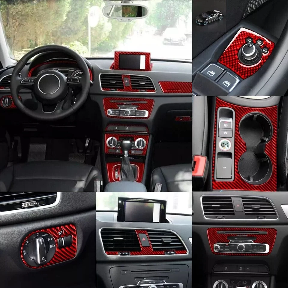60Pcs Real Carbon Fiber Kits Full Interior Trim Cover Set For Audi Q3 8U 2015-18 - Изображение 3 из 4
