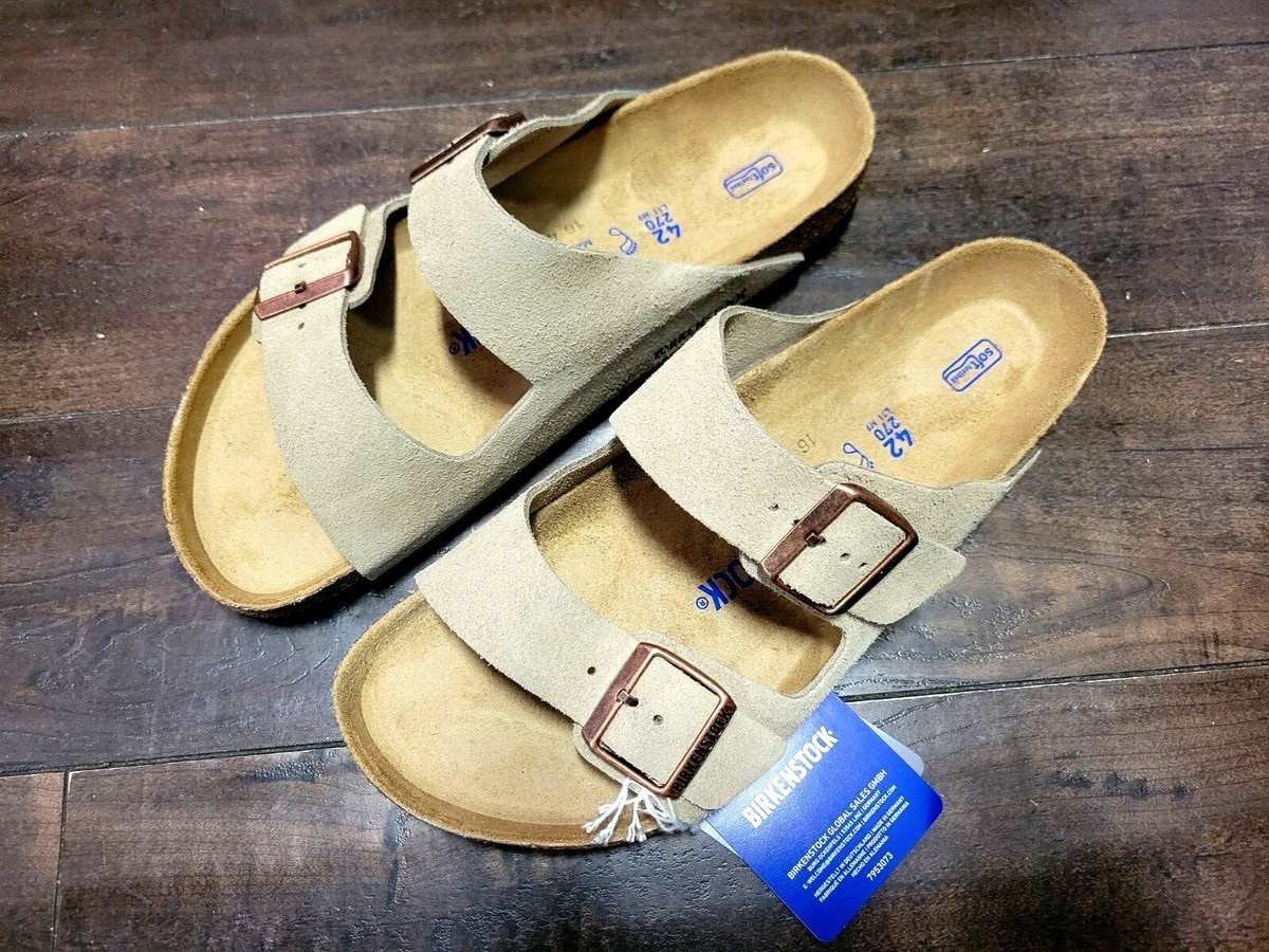 BIRKENSTOCK Arizona BS Soft Bed Taupe Suede Leather #0951301 NEW!