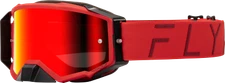 FLY RACING ZONE PRO GOGGLE RED W/ RED MIRROR/SMOKE LENS 37-51911