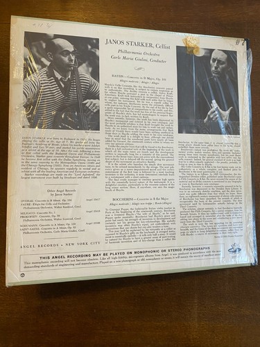JANOS STARKER - Plays Haydn & Boccherini ~ ANGEL 35725 {nm orig} w/Carlo Giulini - Picture 2 of 6