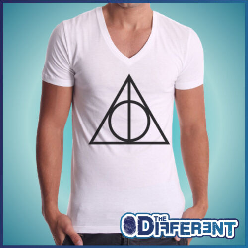 T-shirt Cuello V Deathly Hallows Harry Potter The Happiness Es Han mi Camisa New - Afbeelding 1 van 1