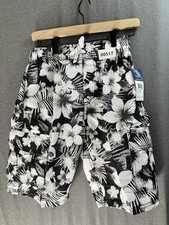 00517 NWT KANU SURF DOMINICA MEN  S HAWAIIAN BLACK SWIM SHORTS TRUNKS SIZE S