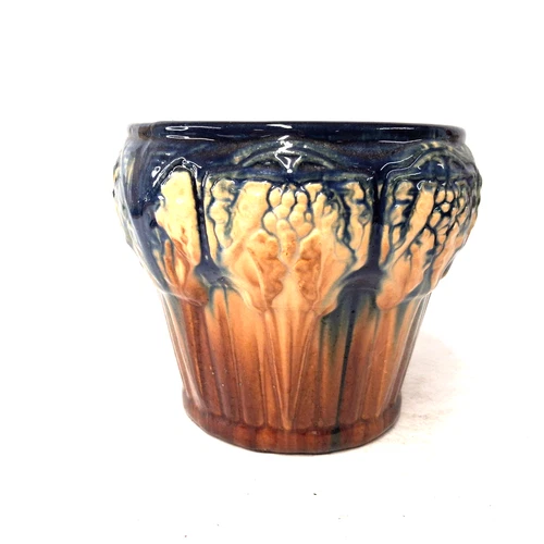 Brush McCoy Nuglaze Jardiniere Grape Leaf Art Pottery c1920s Antique