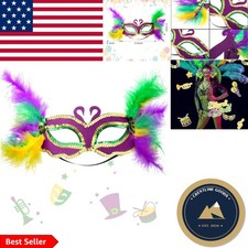 Elegant Mardi Gras Mask with Feathers for Unforgettable Masquerade Parties