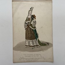 Antique engraving Duchess of Maine, Granddaughter of Great Condé , Aristocracy