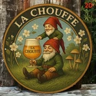 2D Flat, [ Flat] 1pc Vintage La Chouffe Beer Aluminum Tin Metal Signs Home Décor