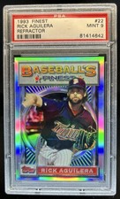 1993 Topps Finest Rick Aguilera Refractor #22 Twins PSA 9