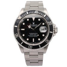 Rolex Submariner Date 40mm Holes Steel Black Dial Men's Watch 16610