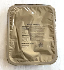 MILITARY SURPLUS BEEF FAJITA FILLING MRE TRAY PACK UNITIZED GROUP RATION (UGR)