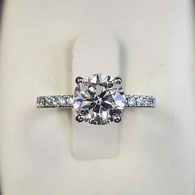 Round Cut 3.50 Ct Diamond Engagement Ring IGI Certified Lab Grown 18K White Gold - Image 1 of 4