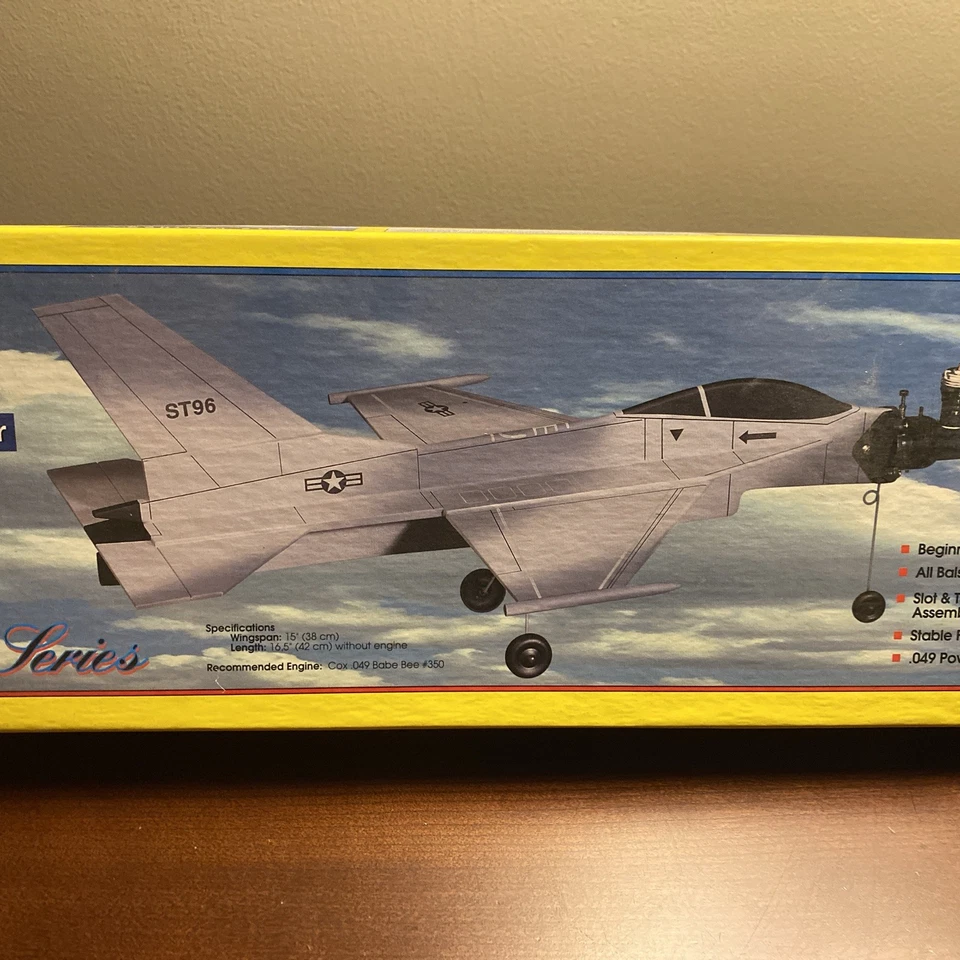 1996 Sterling Models F16 FALCON 1/2A CL 15” Wing Span Balsa Kit STE 6748 NISB - Image 3 of 4