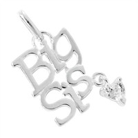 925 Sterlingsilber GrößE Schwester Charm AnhäNger Mit Cz Kristall Herz