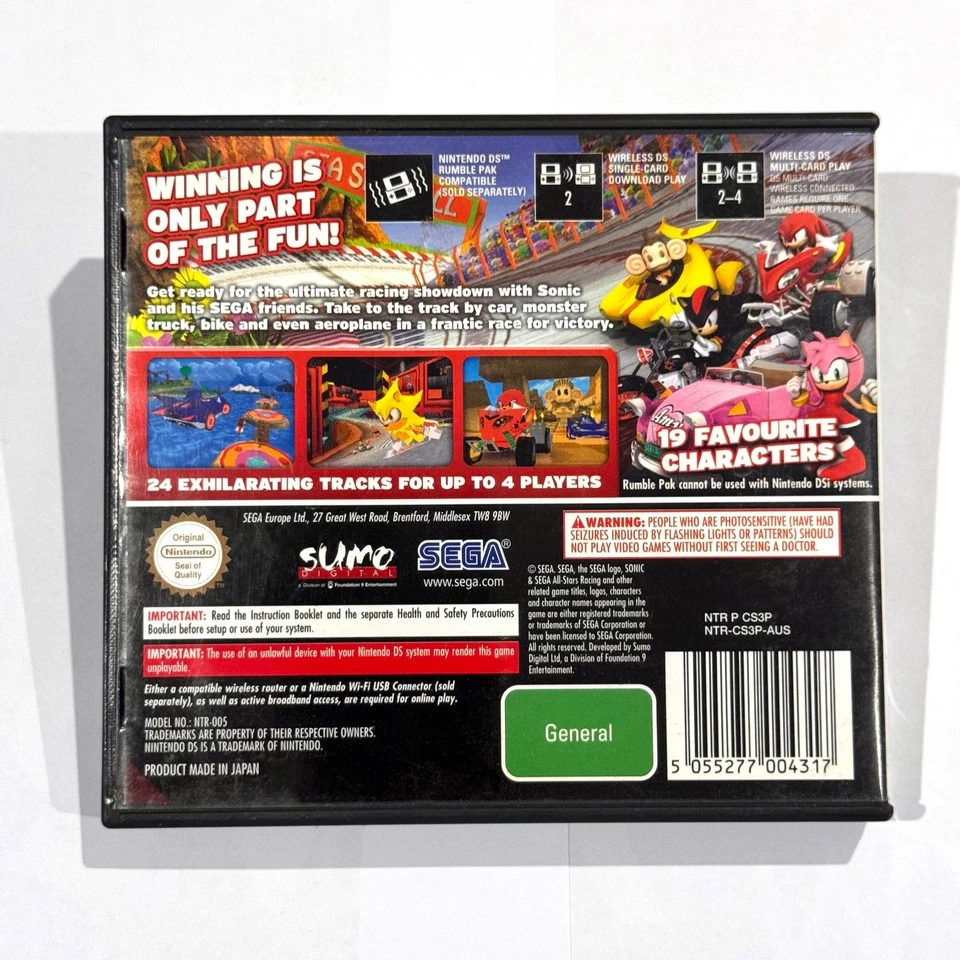 Sonic & Sega All-Stars Racing - Nintendo DS - Like New - Complete - PAL - Image 2 of 4