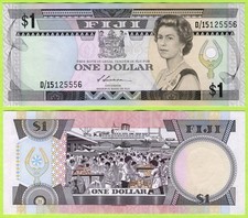 Fiji 1 Dollar ND(1987) P86 AU+ #125556