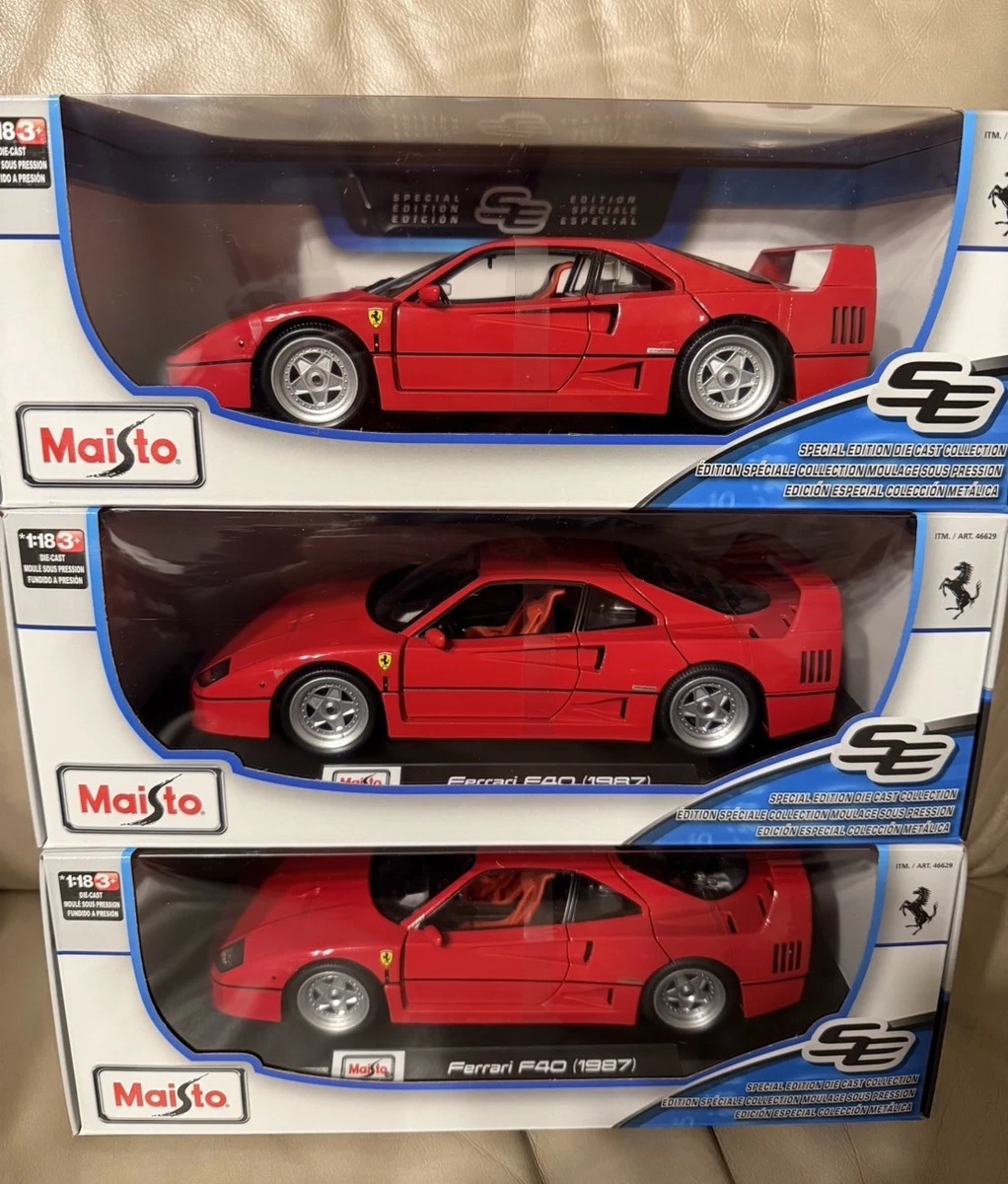 BRAND NEW IN BOX Maisto Special Edition 1:18 1987 Ferrari F40 Red Diecast Car