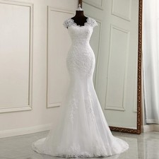 Customized Elegant dresses Mermaid Wedding Dress  Lace Appliques Bridal Gowns