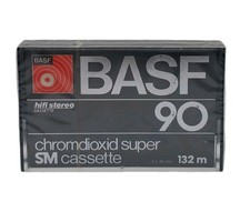 BASF 90 CHROMDIOXID SUPER TYPE II BLANK AUDIO CASSETTE TAPE (1977) NEW SEALED 