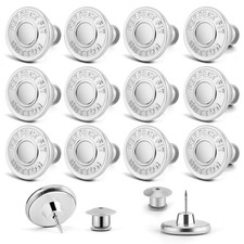 12PCS Jean Button Pins No Sew Adjustable Pants Waist Tightener Replacement