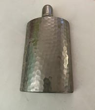 ancienne plaque argentée flacon hanche initiales MR