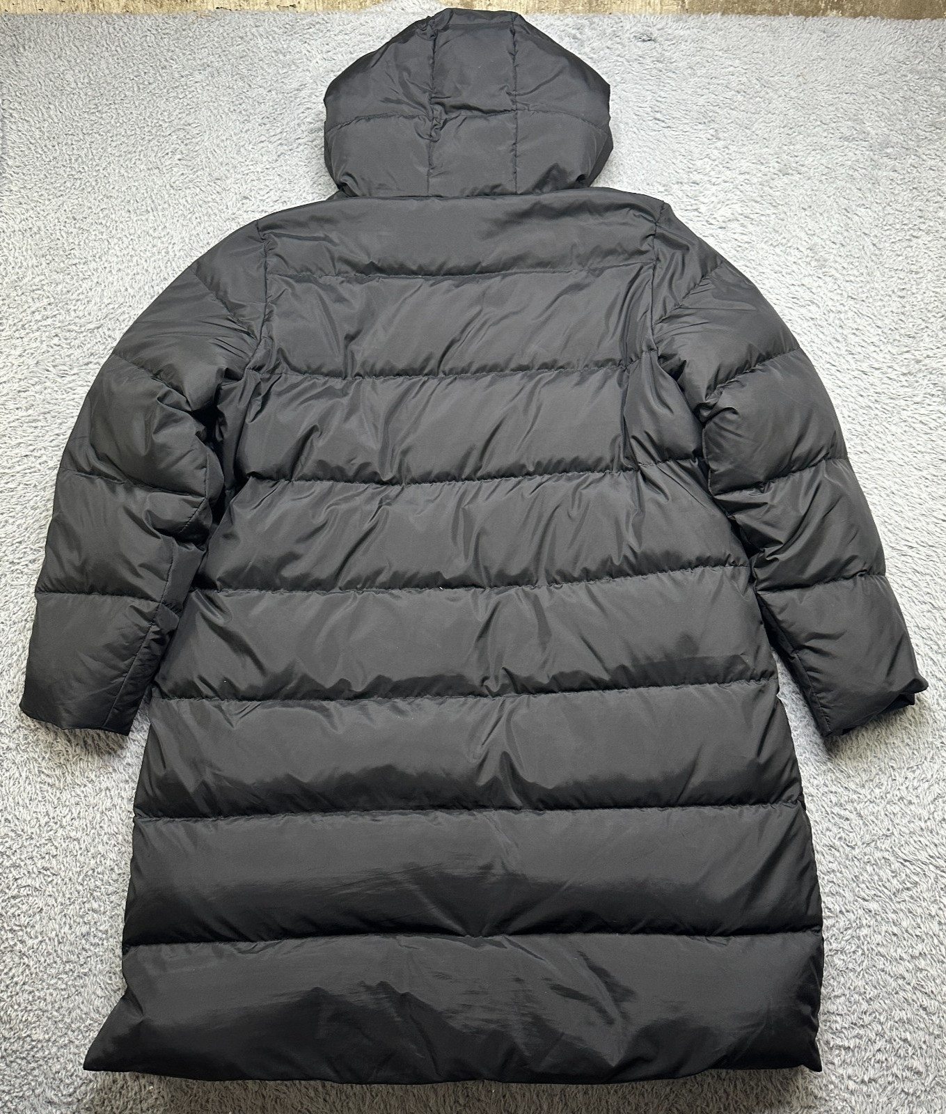 Michael Kors Long Puffer Jacket Womens 1X Black Goose Down Coat Hooded image 2