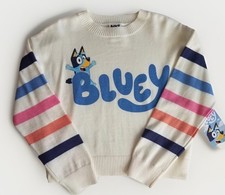 Bluey Girl  s Long Sleeve Sweater SWEATSHIRT Size SMALL 6 NWT WHITE