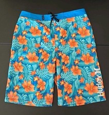 Hurley Boys Size 20/30 Swim Shorts Swimsuit Board Shorts Neptune Blue NWT Trunks