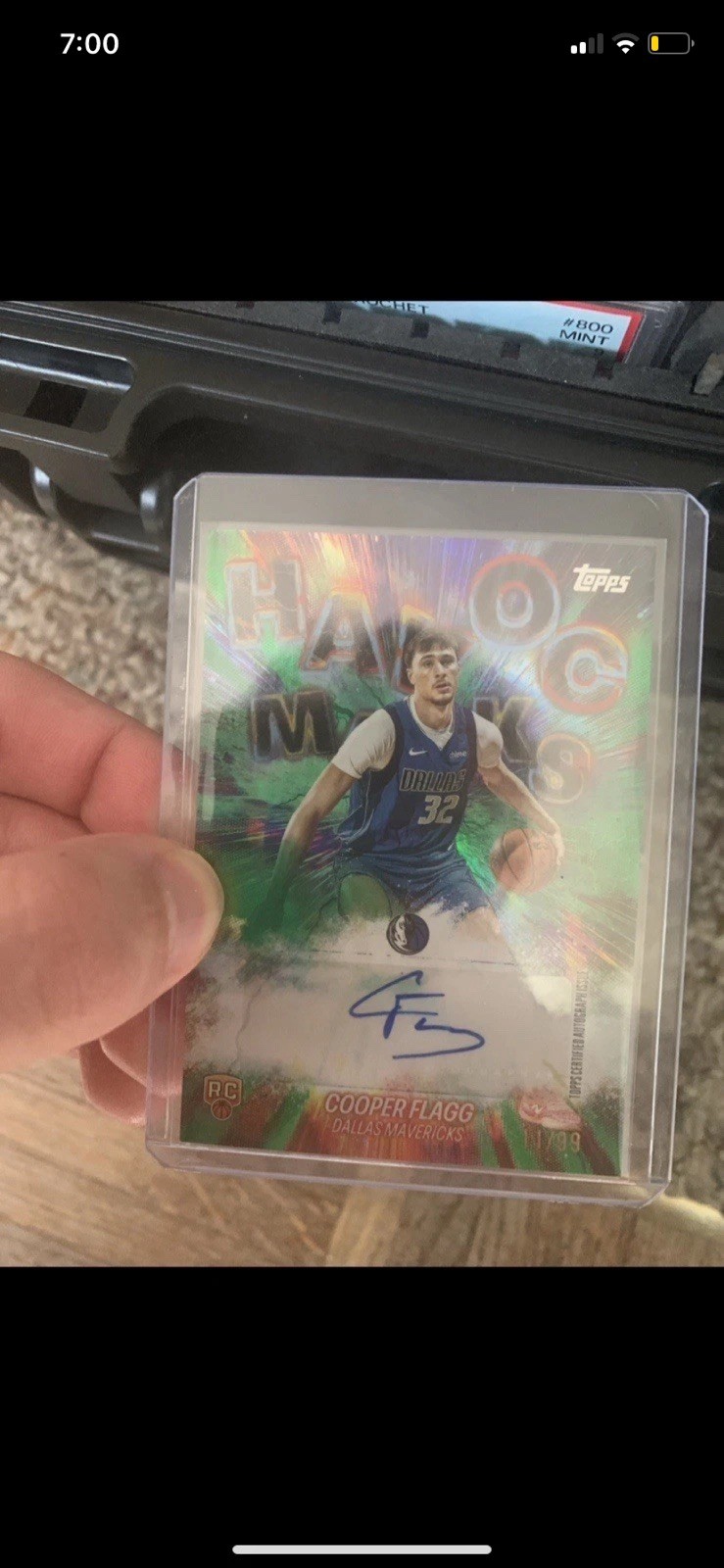 Topps 2025-26 Havoc Marks Cooper Flagg Mavericks RC Auto Green Rainbow /99