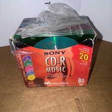 Sony CD-R Music CDs 15 Pack Slim Color Jewel Cases 80 Min New Open Box A6