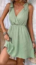 NWT Cupshe Womens Green Mini Dress Size Medium. 100 Cotton