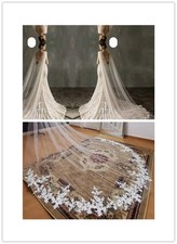 3.5m One Layer Lace Bridal Cape Veil Cathedral Wedding Cape Veil Elegant Bridal