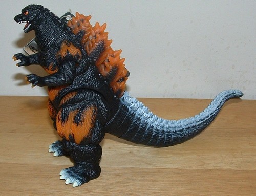 2001 BANDAI 6" TRANSLUCENT 1995 BURNING GODZILLA ( White Tail ) Figure with TAG