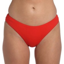 LA BLANCA Island Goddess Scoop Front Ruched Back Bikini Bottom Sz 16 Cherry Red