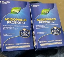 30 Nature's Way Acidophilus Probiotic Pearls Supplement Softgels - 12/2025