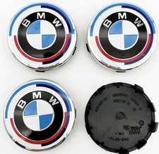BMW ALLOY WHEEL 50th ANNIVERSARY CENTRE CAPS 56mm 4 X CAP