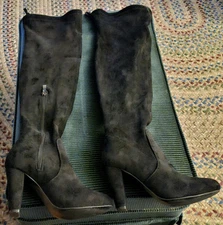 Vepose Women's Over The Knee High Boots Size 6 Black Fashion Suede High Chunky