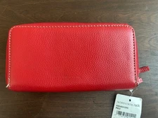Mundi Red Genuine Leather Zip Around wallet WOMEN'S ID New Nordstrom 