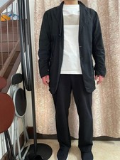 ISSEY MIYAKE Men's Long Black Jacket Spring Summer Fall Size LL EL AGA