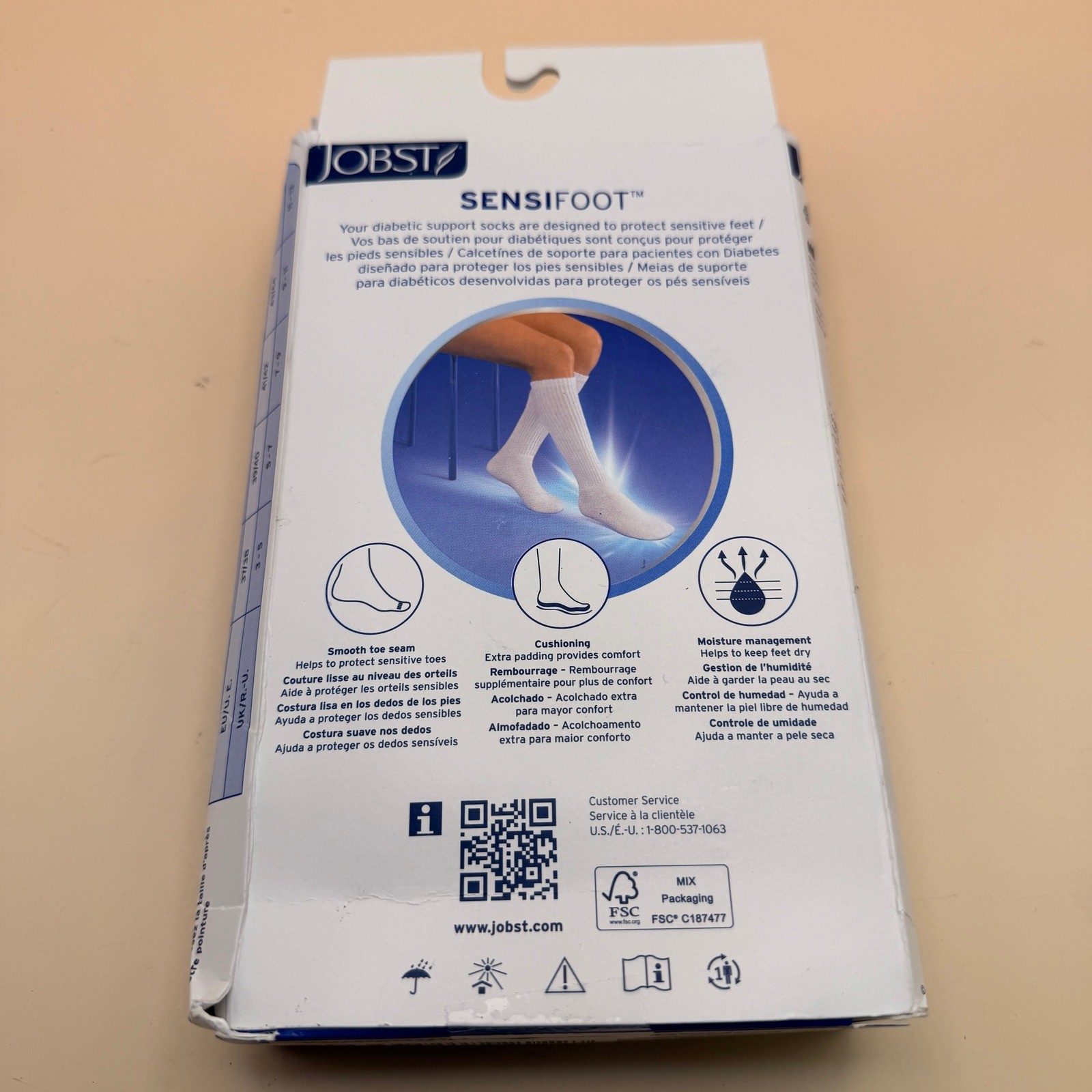 JOBST SensiFoot Small Diabetic Compression Socks for Men and Women White, 8-15 image 7